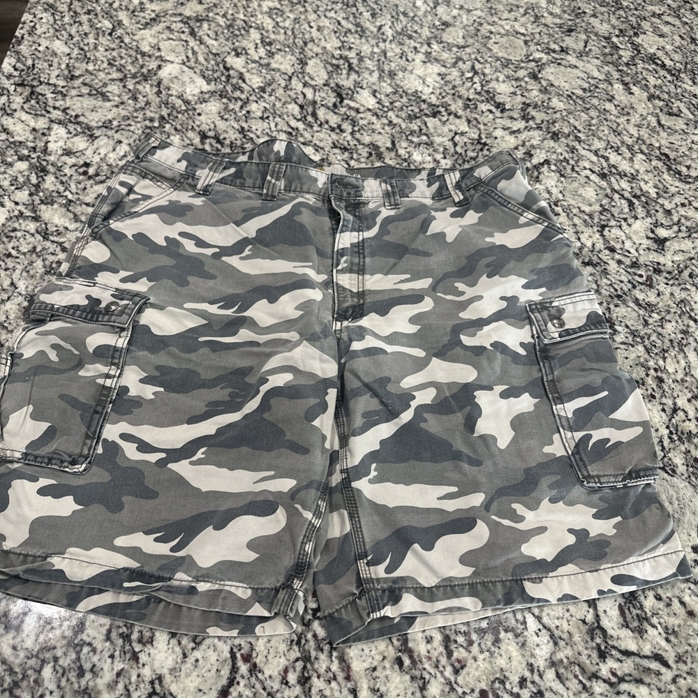 Carhartt Shorts Mens 44 Gray Camo Cargo Relaxed Fit Canvas‎ Workwear Jean Jorts